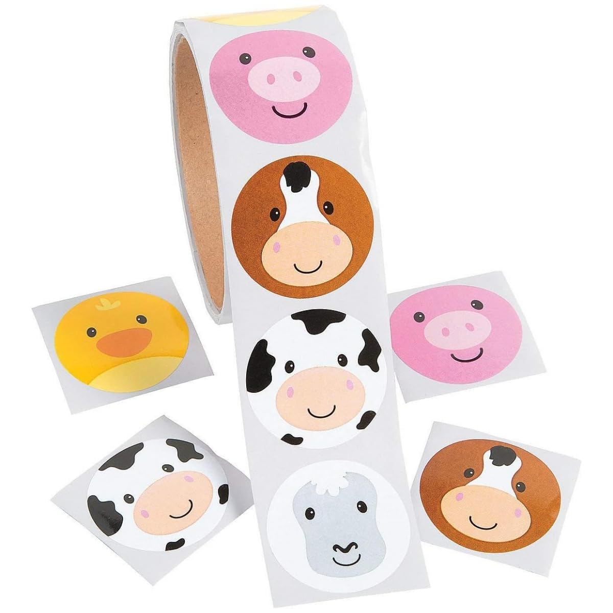 Farm Face naklejki animalne – rolka 100