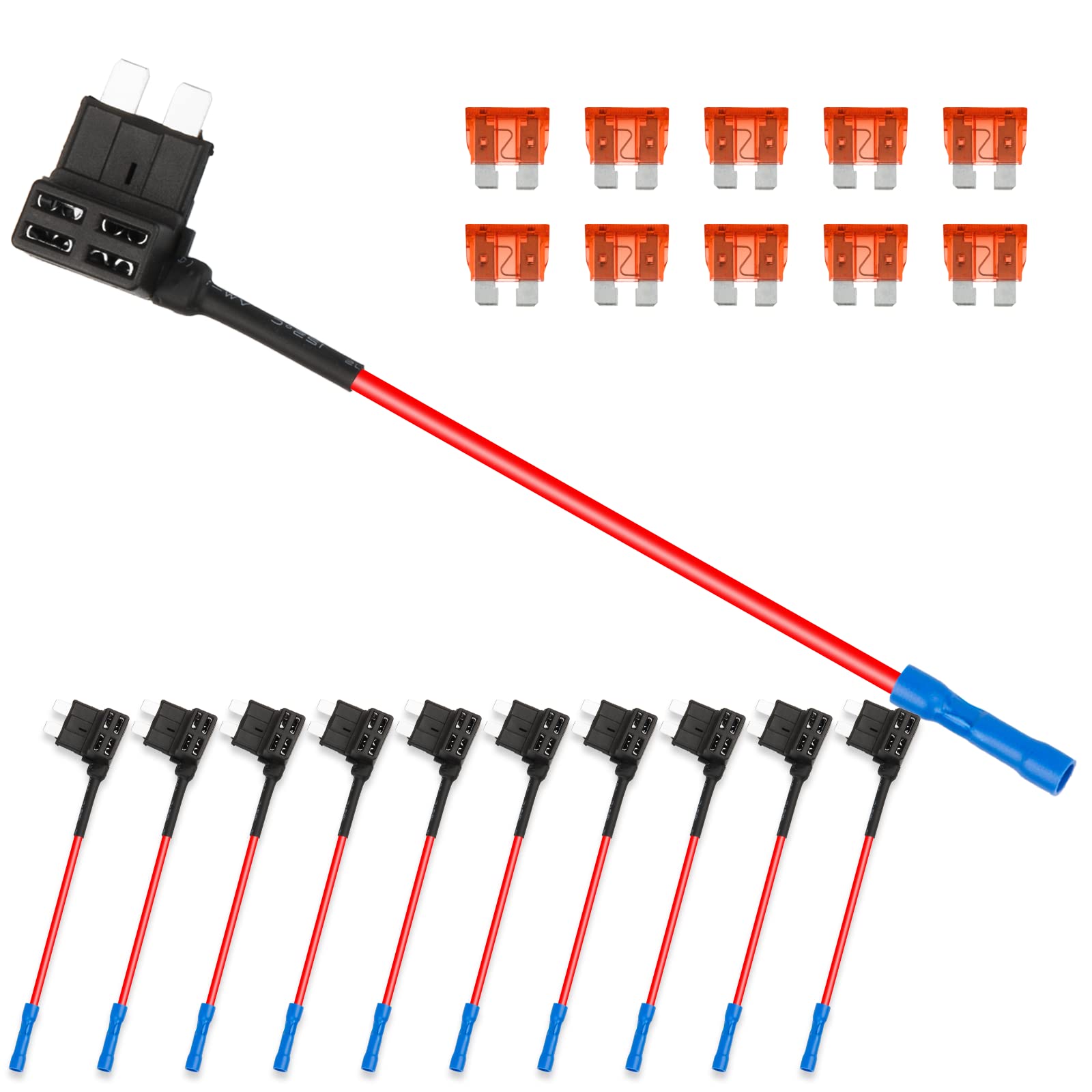 Buy 10PCS Fuse Tap, Mini Micro Add a Circuit Low Profile Fuse Tap, Fuse