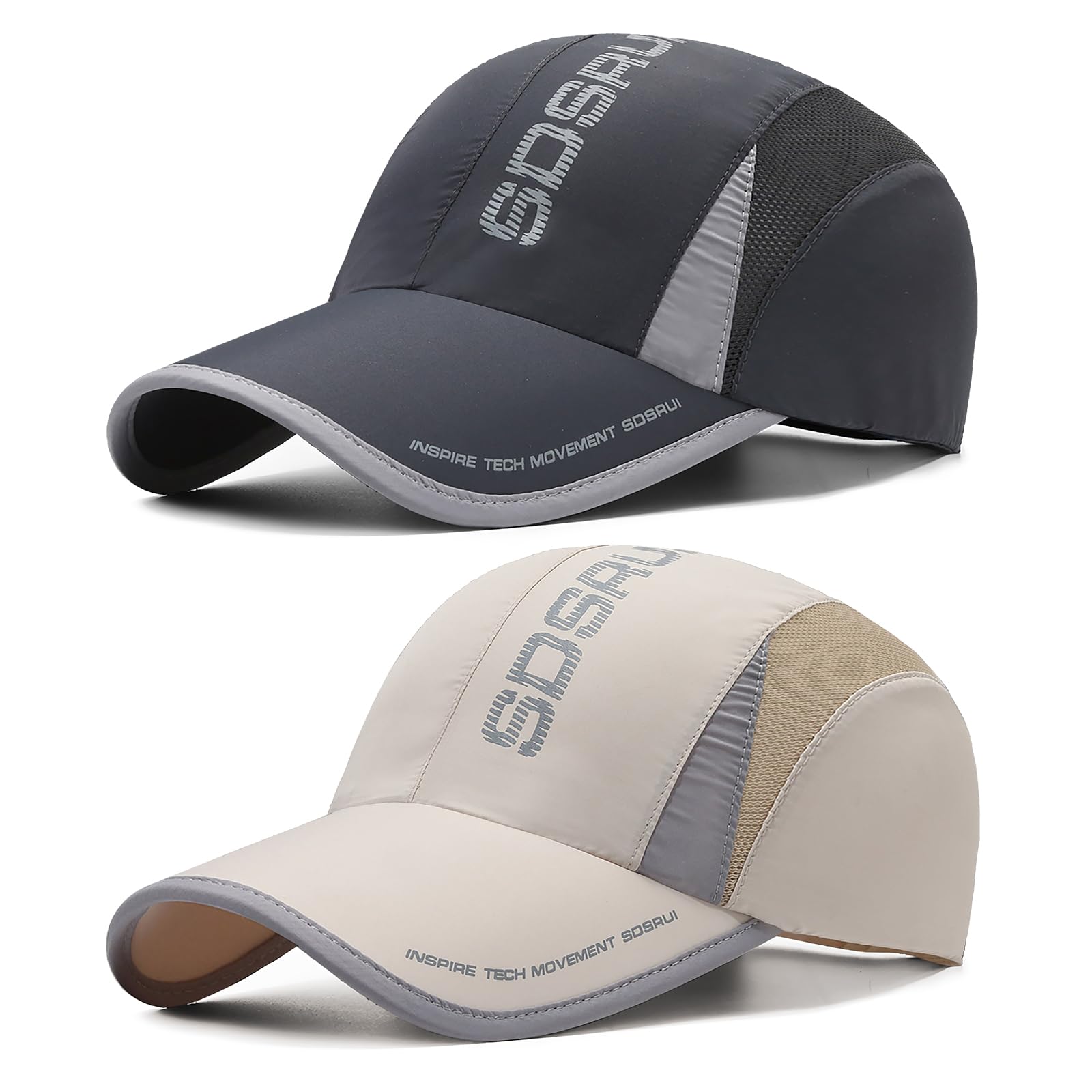 2 Packs Quick Dry Baseball Cap Men Women, Breathable Mesh Lightweight Foldable Outdoor Sports Baseball Cap Sun Protection Baseball Hats Sun Hat — view 9