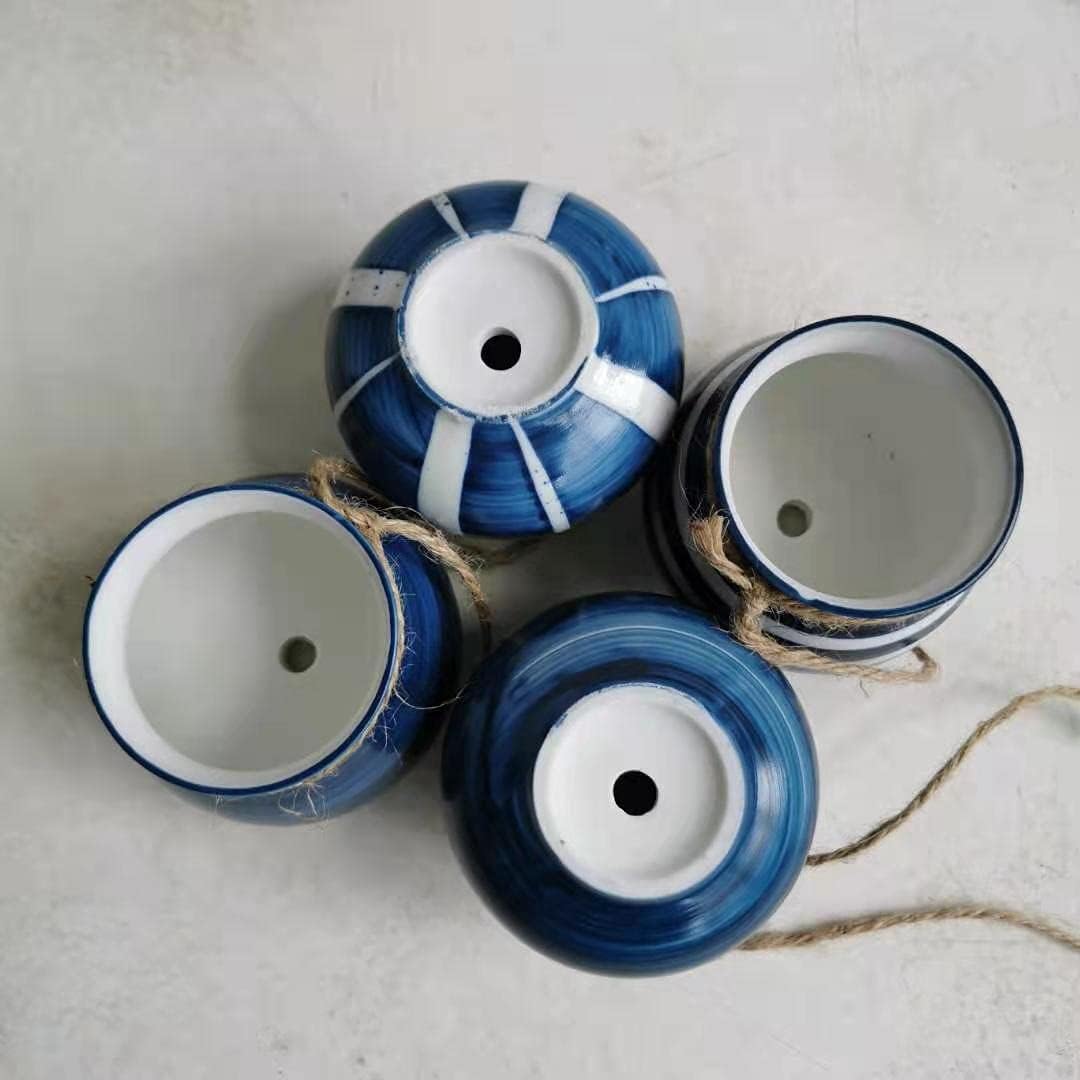 CYANLUX Hängende Pflanzgefäße – 2 Stück, Blau, 25 Cm Durchmesser, Mit Drainageloch & Haken