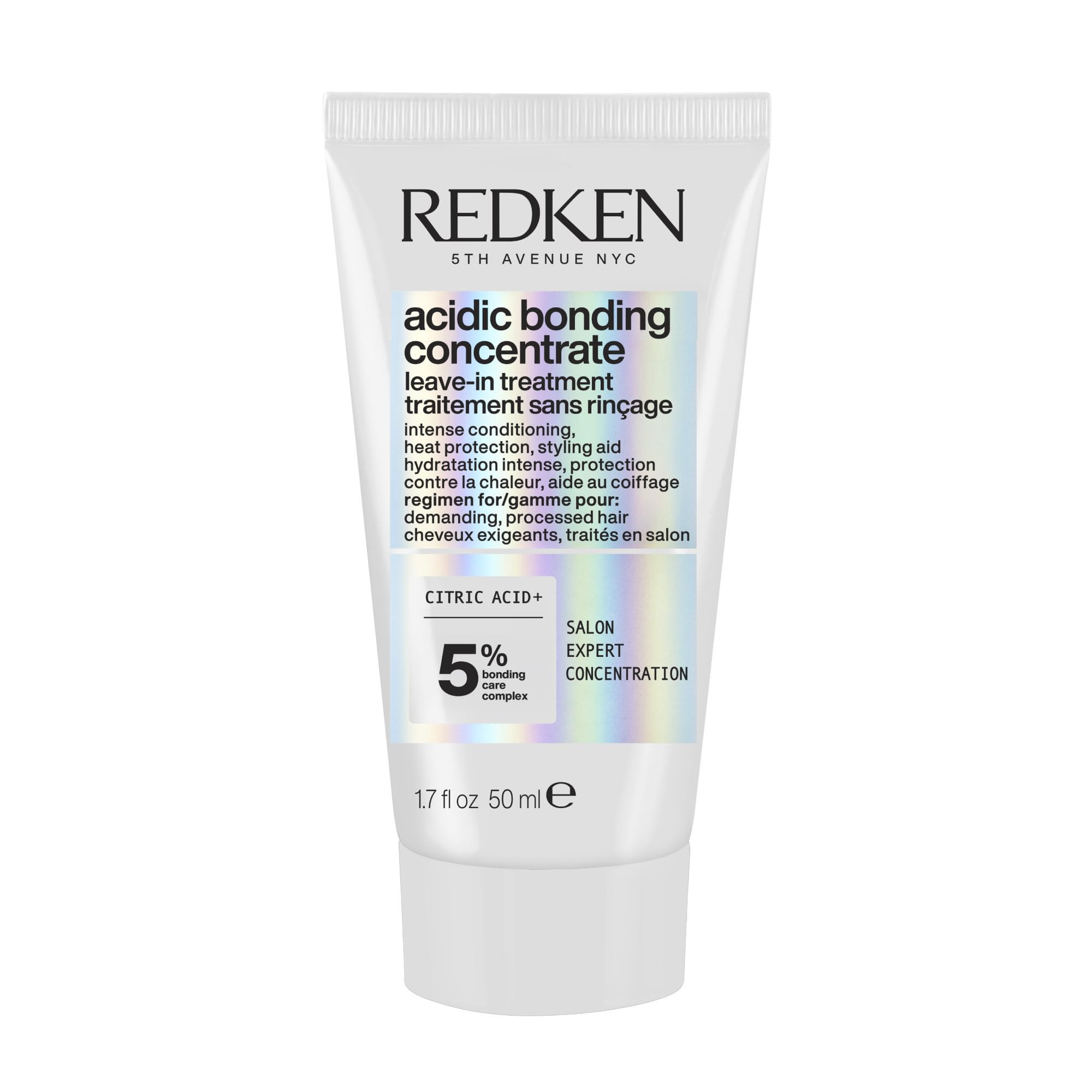 Redken, do zniszczonych, wymagających i farbowanych włosów, intensywnie chroni przed łamaniem się włosów i wysoką temperaturą, pielęgnacja wiązania, Acidic Bonding Concentrate Leave-in Treatment Mini