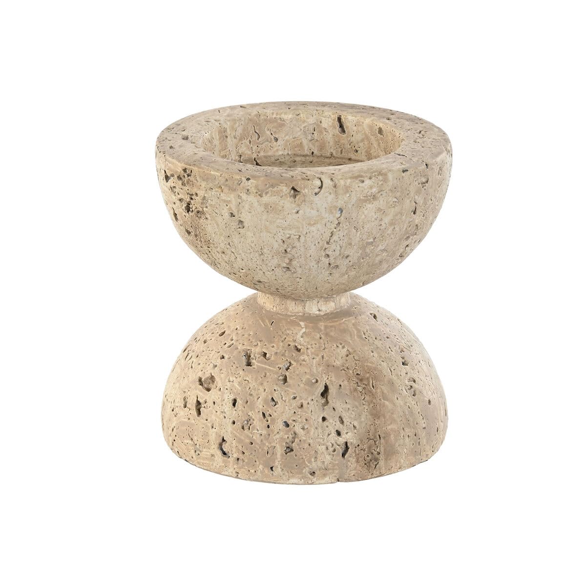 Home ESPRIT Candle Holder Beige Magnesium 12 x 12 x 12.7 cm