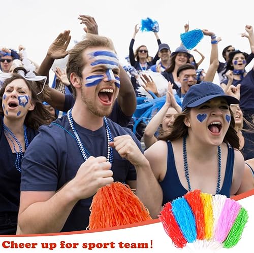 Miniatura 4 de Lovecheer 24 pompones de plástico de animadora con asa para animadoras deportivas y bailar