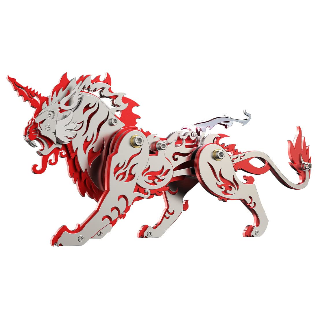 Generic Rompecabezas de metal 3D para adultos, rompecabezas 3D DIY tigre de metal, rompecabezas 3D, kit de modelo de rompecabezas de escritorio, regalos - 96 piezas