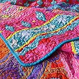 Qucover Tagesdecke 150 x 200 cm Bunte Gesteppte Decke aus Mikrofaser Bettüberwurf für Einzelbett Sofaüberwurf Boho Indische Exotik