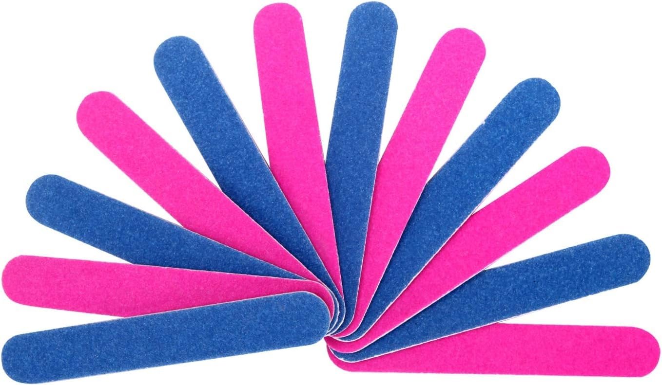 20-Pack Mini Nail Files - 100/180 Grit Double-Sided Emery Boards for Natural Nails, Compact Wooden Manicure Tools for Home & Salon Use, Disposable Nail Shapers, Multicolour (8.5 cm)