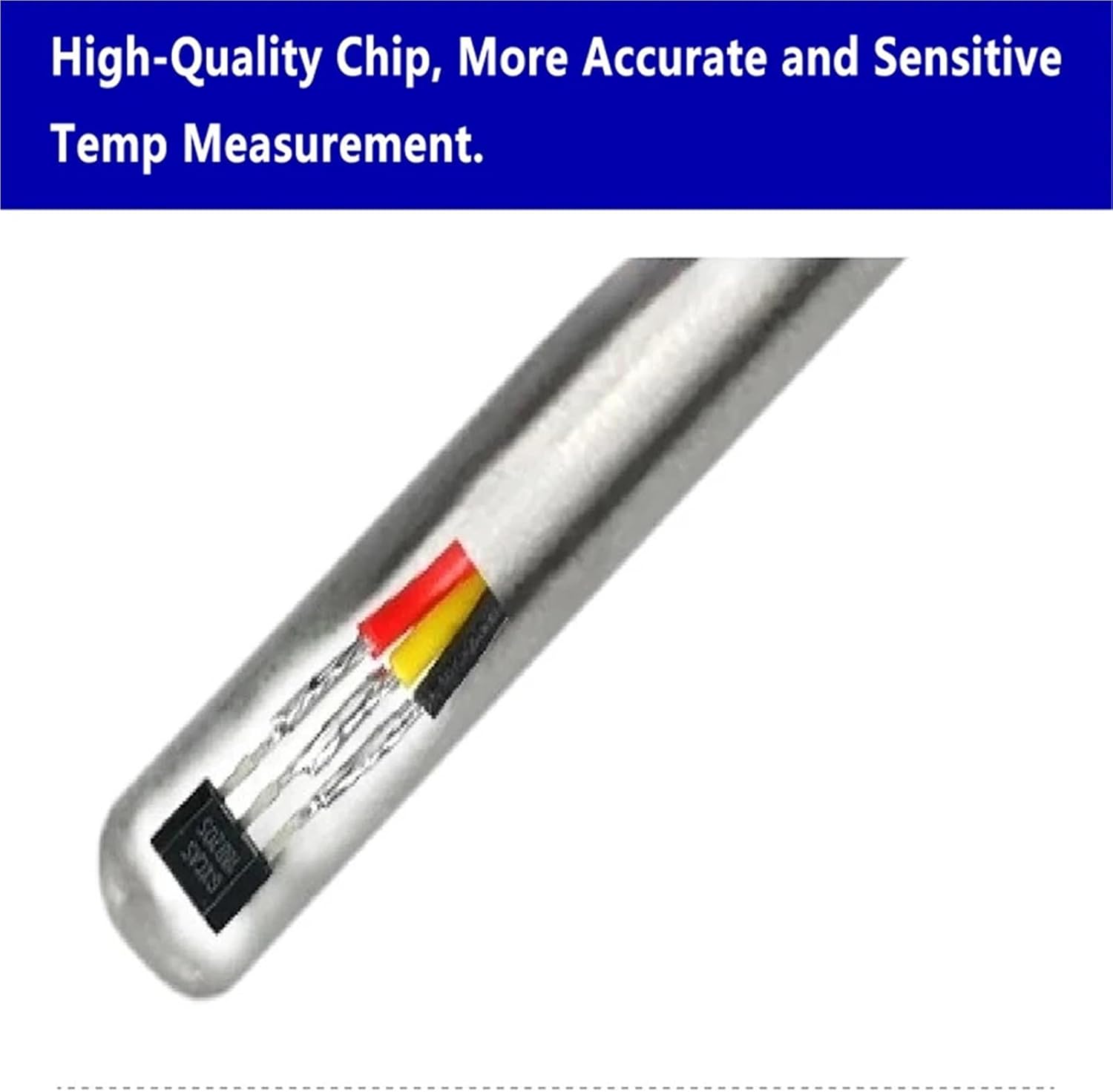 DS18B Waterproof Temperature Sensor Stainless Steel Probe, PTFE Threaded Digital Thermometer for Industrial Use(M10-1.5 5-50mm)