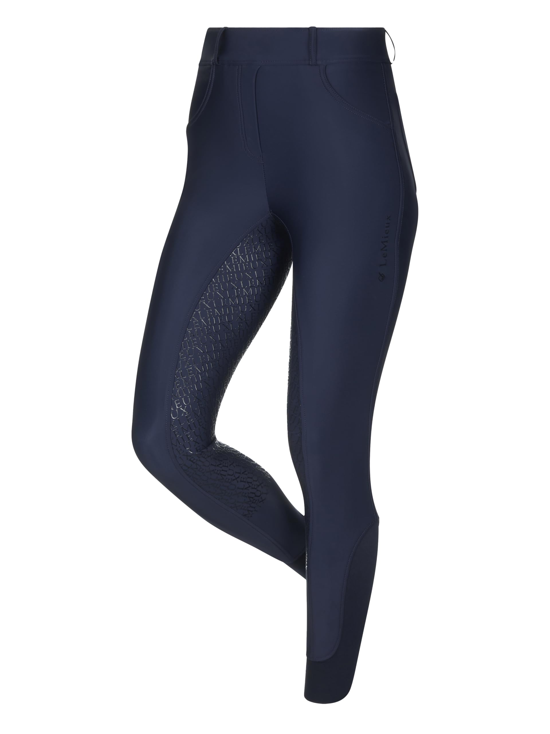 LeMieux Demi Bregging - Ladies Pull On Breeches - Full Seat Silicone Grip - Navy - UK10