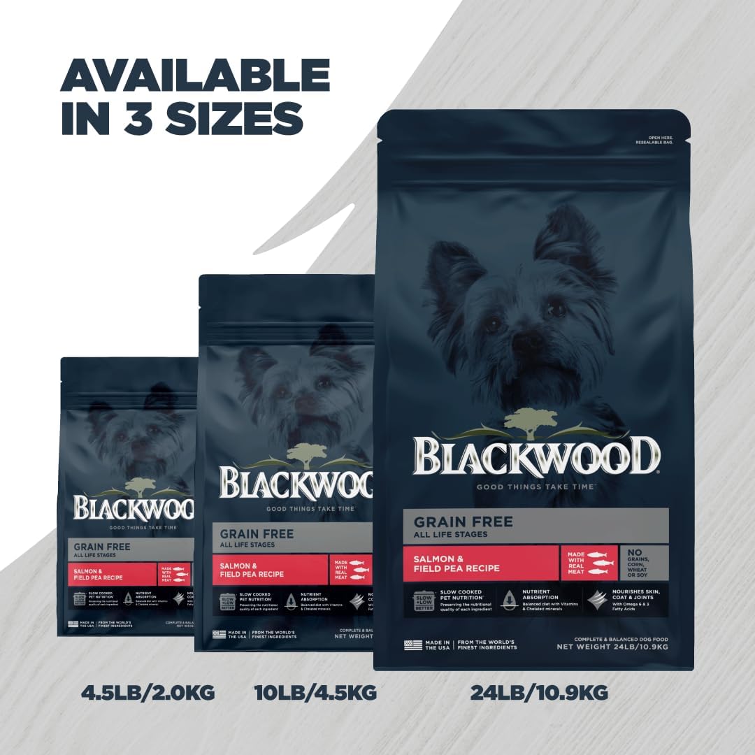Blackwood Grain Free Dry Dog Food, Salmon & Field Pea Recipe, 4.5 Pound Bag for All Life Stages, Slow Cooked with Vitamins & Minerals for a Balanced Diet - Image 9