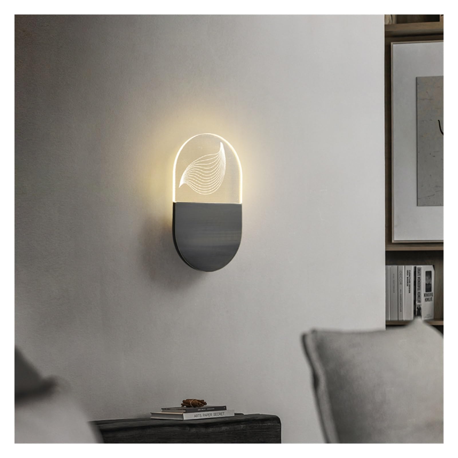 ZTCHSENZT All Copper Living Room LED Wall Lamp Villa Cloakroom Corridor Study Bedroom Bedside Bathroom Acrylic Lamp Chandelier,Black-Warm White