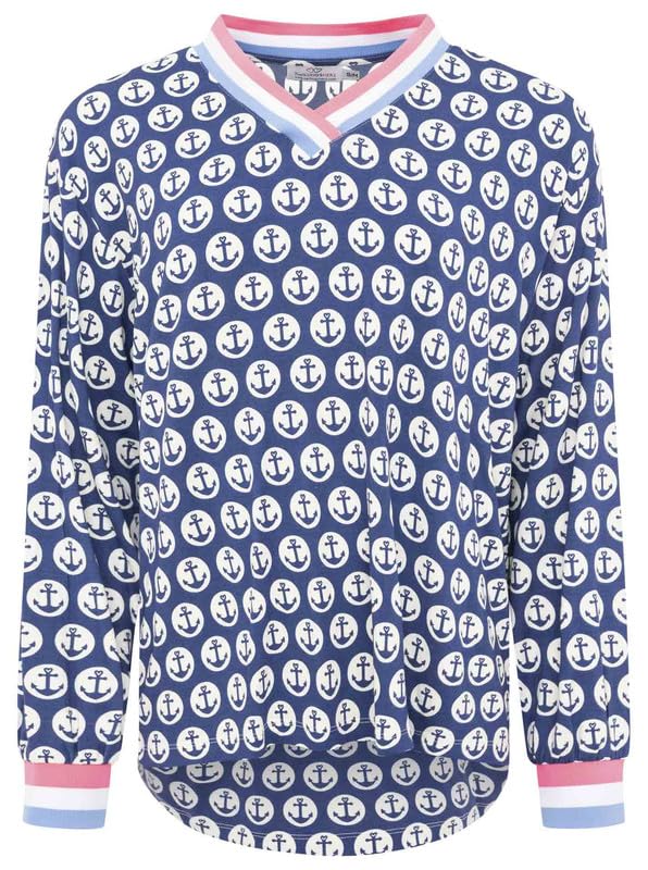 Zwillingsherz Bluse Damen Tunika Blusen und Tuniken luftige Sommerbluse Longbluse lässig Sommer Maritime Kleidung Blusenshirt Größe S bis XL