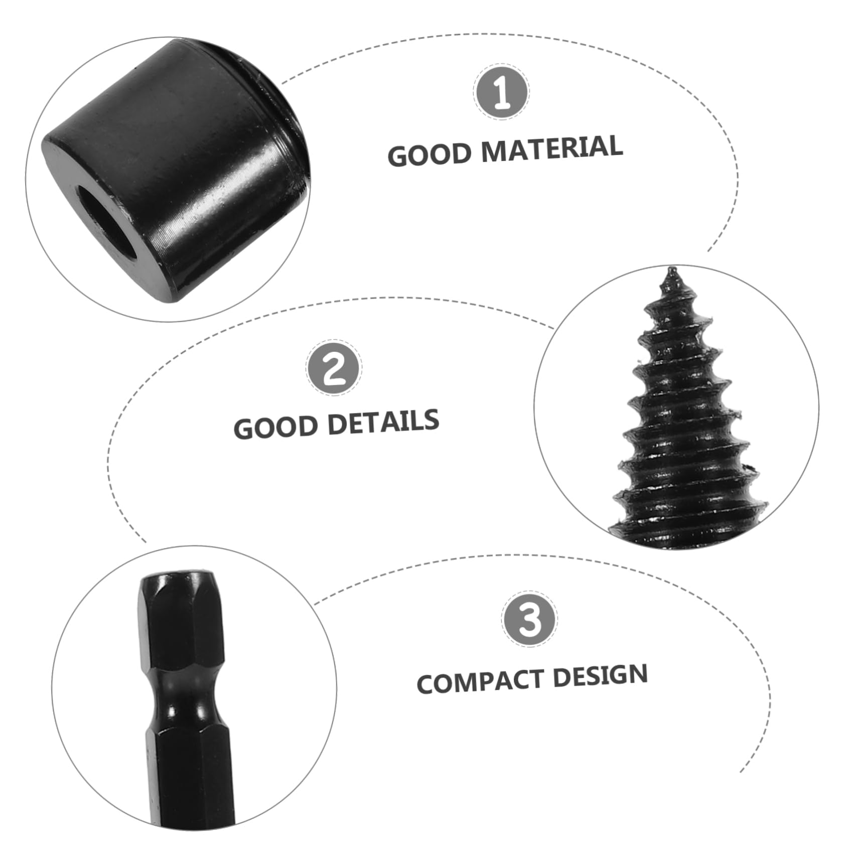 ifundom 2 Set Manufatto Di Legna Da Ardere Coni Per Punte Da Trapano Per Legno Cono Della Punta Del Trapano Punta Da Carpentiere Spaccalegna Black Acciaio Al Carbonio 5 Pezzi*2