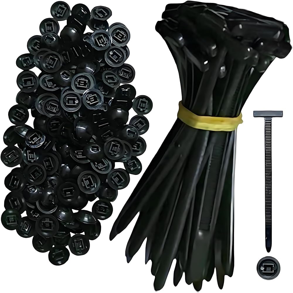 100PCS Nylon Universal Cable Tie Buckle, Heavy Duty Self-Locking Zip Ties Holder with Pin & Button Design, UV Resistant Zipties for Car Daily Auto Fixing, Plastic Ties Tool Fasteners Car Body (100pcs)-image-12