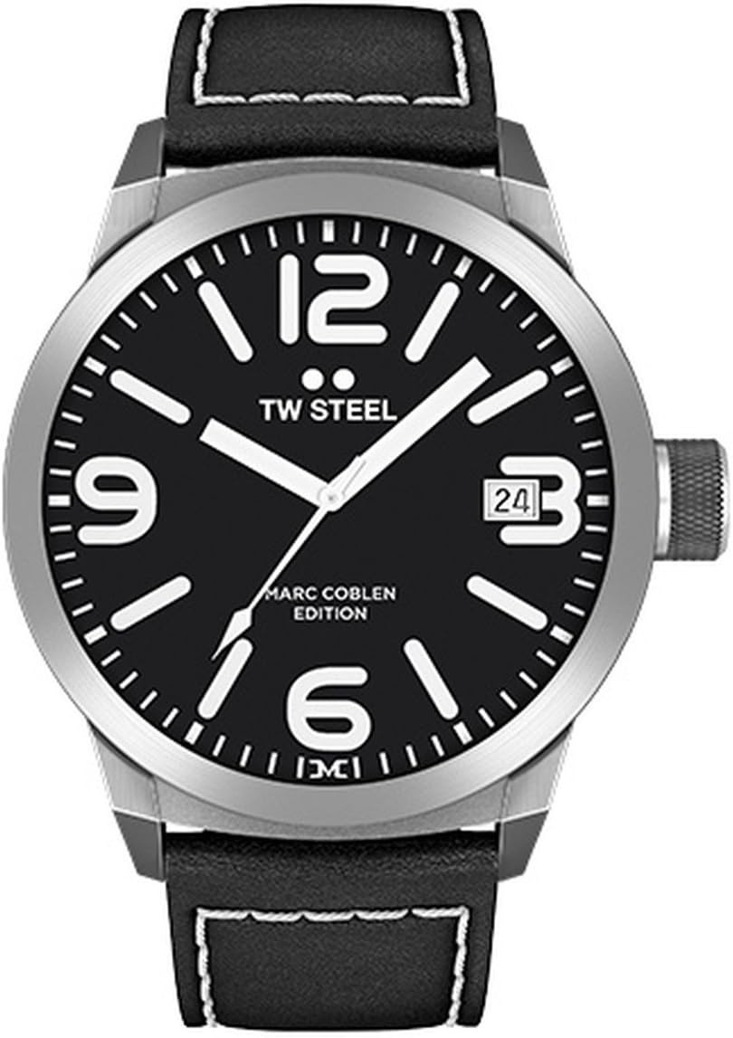 TW Steel Marc Coblen Edition with a leather strap, 50 mm, black, TWMC54