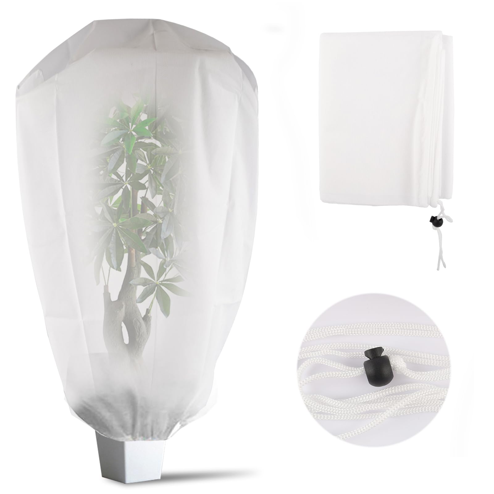 Housse D'hiver Pour Plantes 80 G/m² - Protection Froid Et Vent Avec Cordon Et Fermeture éclair - 9