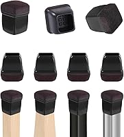 Vista 37 de Ezprotekt 16 piezas de protectores de patas de silla de silicona rectangulares, cubiertas de patas de muebles de fieltro rectangulares negras