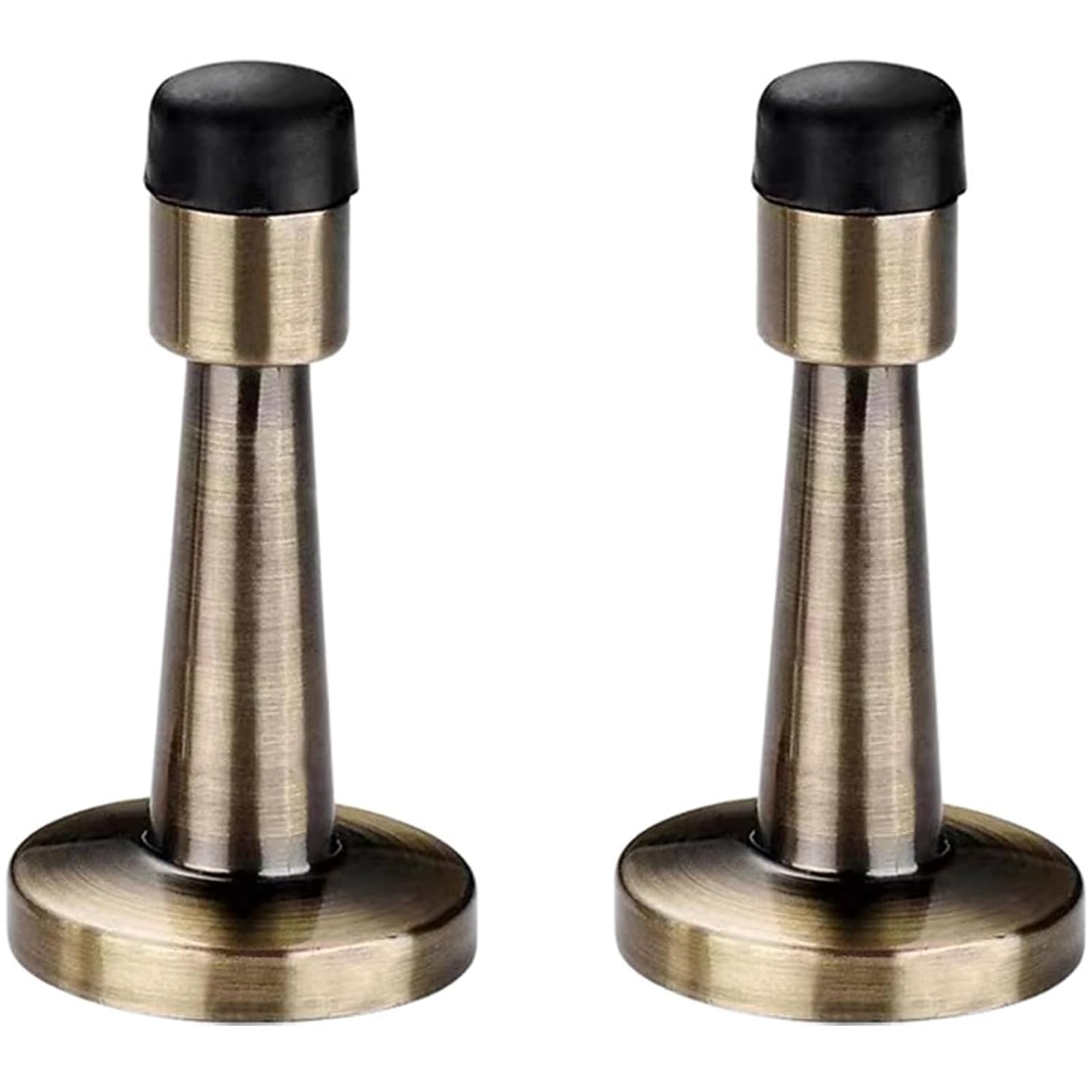2 Pcs Antique Brass Door Stoppers for Walls, Brass Door Stop, Antique Brass Door Stoppers for Walls, Wall Mounted Door Stop for Indoor Home, Office and Hotel Use, 8x4 cm Alloy Door Protector