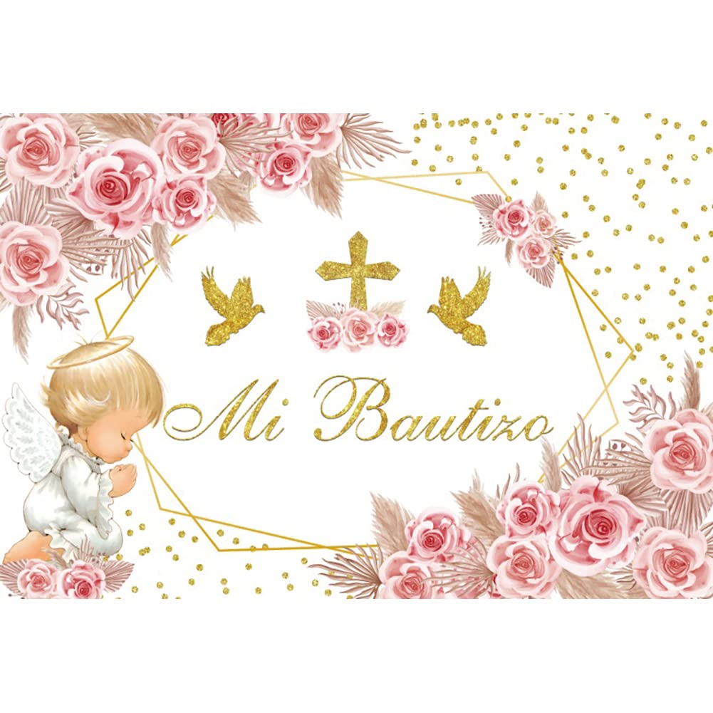 Sfondo Fotografico Prima Comunione 2.2x1.5m - Vinile, Decorazione Battesimo, Con Design 'Dio Benedice' - Foto 7