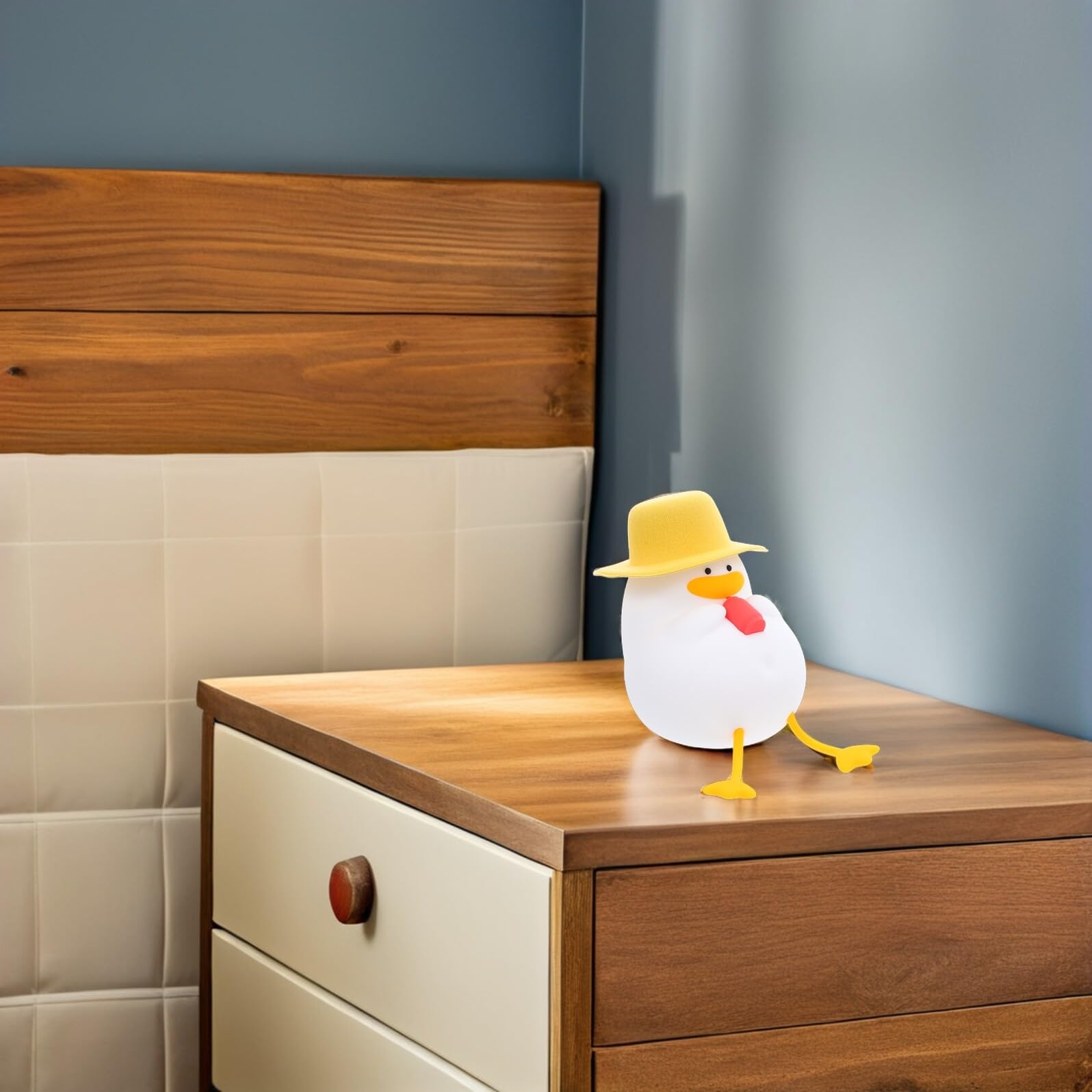 Toyvian Tragbares Enten Nachtlicht aus Silikon mit Sanfter Beleuchtung und Stoßfestem Abs für Babyzimmer und Wickelzeiten Niedliche Kleiner Kinderzimmerleuchte in Gelb
