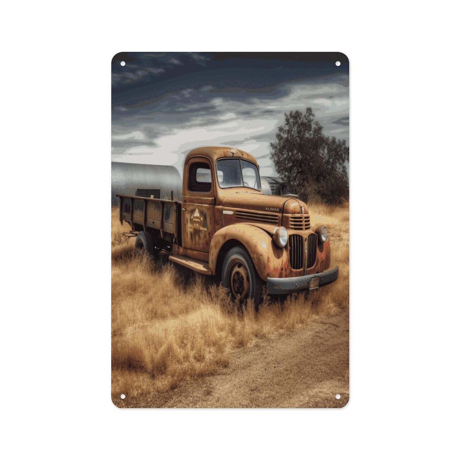 Fekiloot Style Old Truck Car Wall Decor Metal Signs Tin Signs Poster