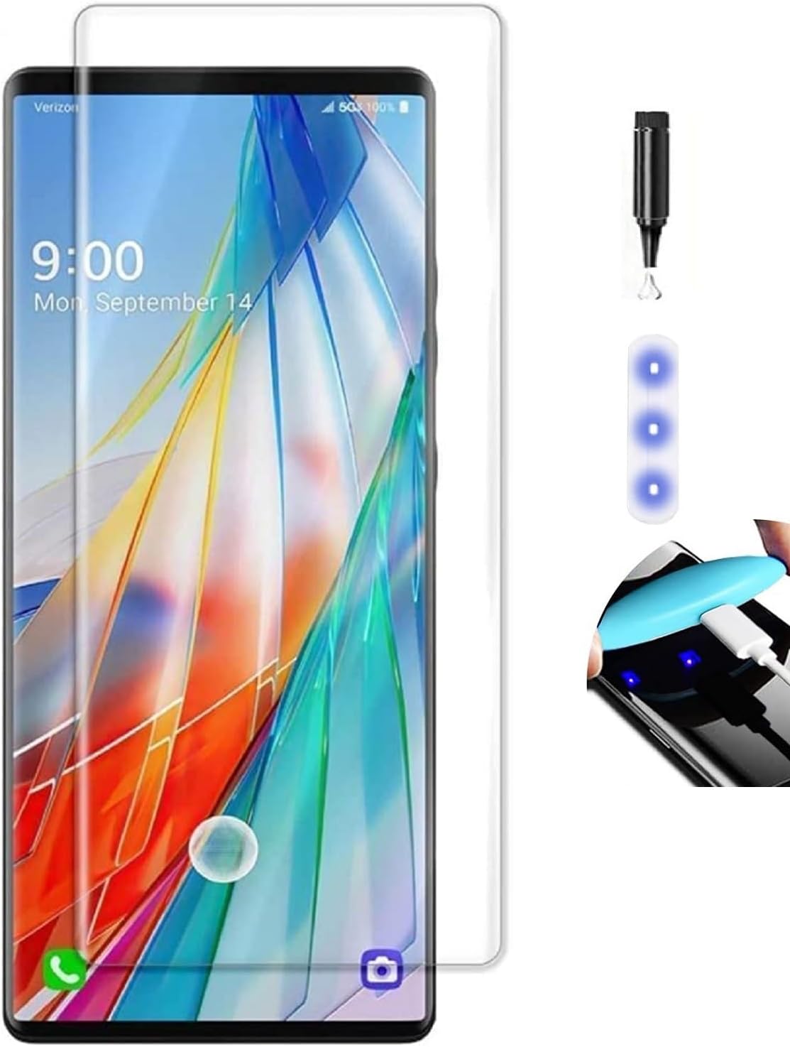 NISHTECH Advanced HD+ Curved UV Tempered Glass Full Screen Protector Designed for LG Wing 5G || Full Screen Coverage with Easy Installation Kit (Anti-Scratch)