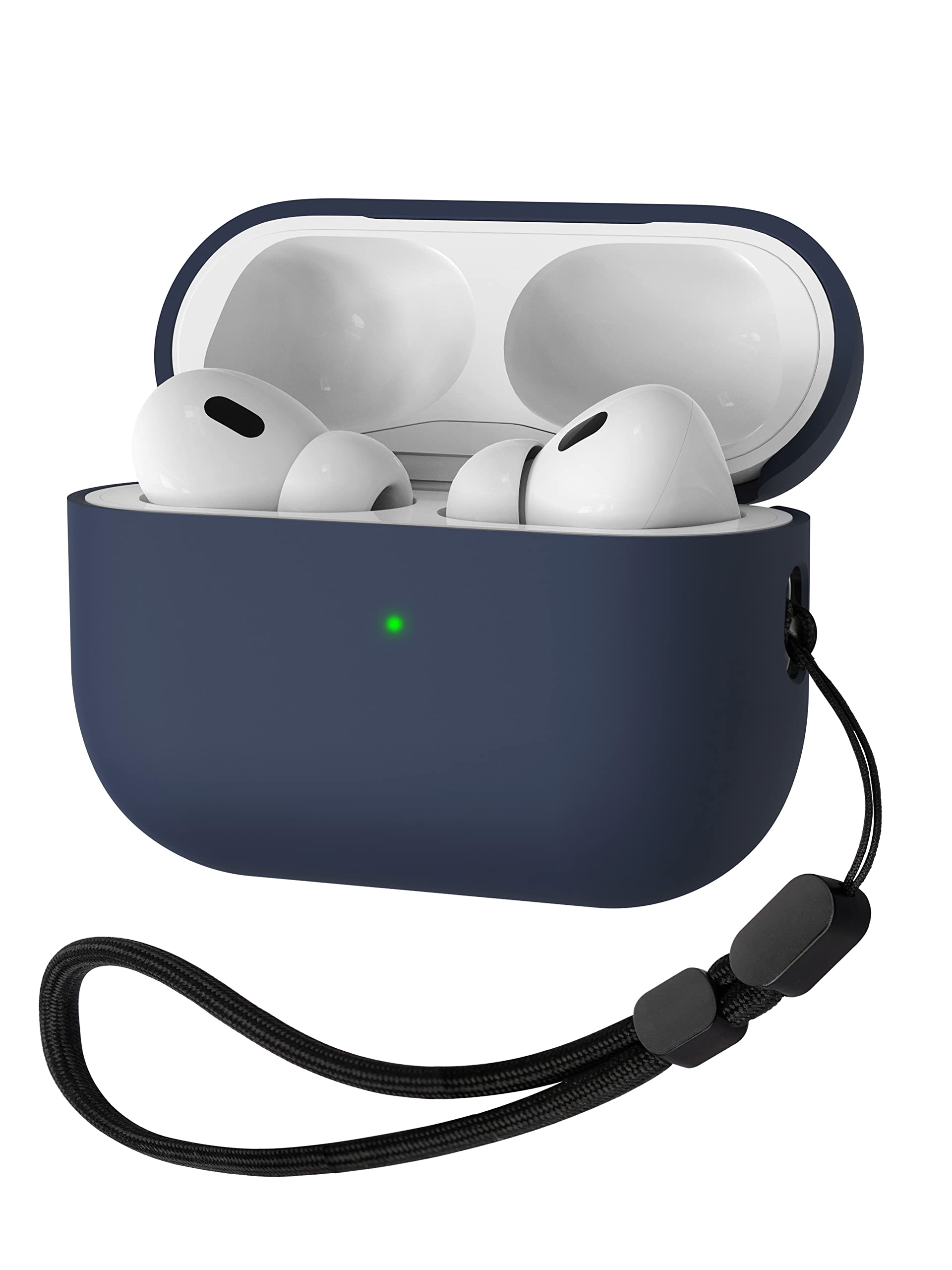 Liquid Silicone Case for AirPods Pro 2, Triple Layer Hybrid Protective Hard Case Shockproof Cover Compatible with AirPods Pro 2nd Generation(Midnight Blue)