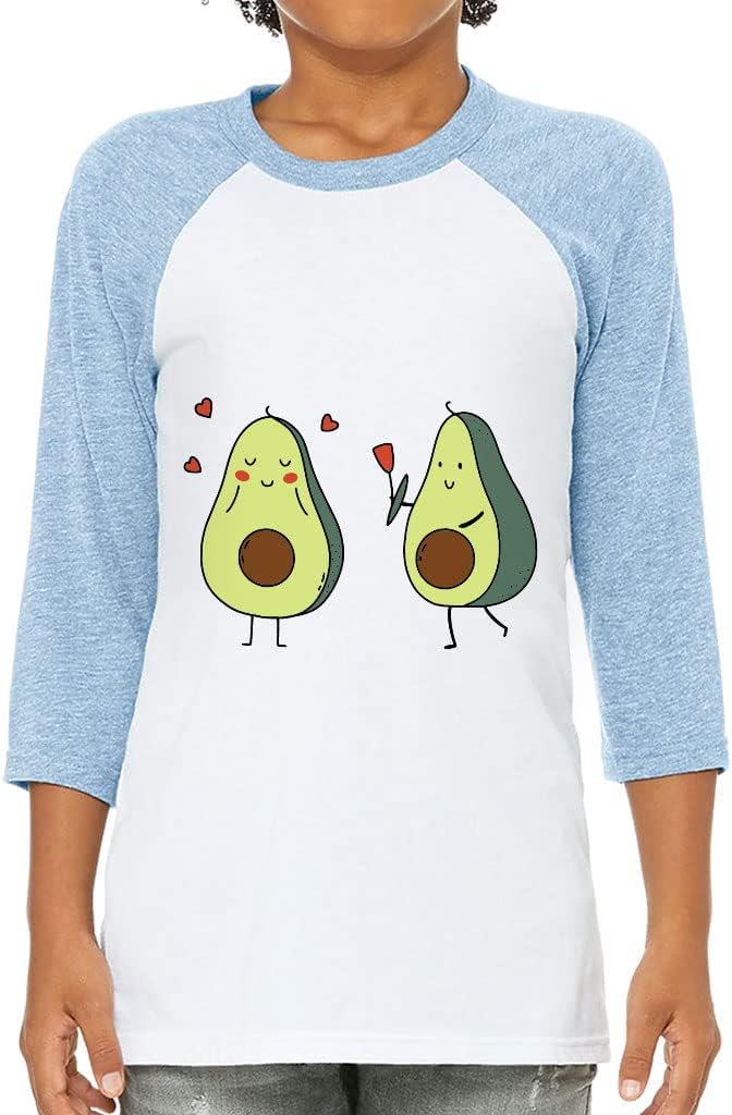 Avocado Love Kids' Baseball T-Shirt - Cute 3/4 Sleeve T-Shirt - Love Baseball Tee