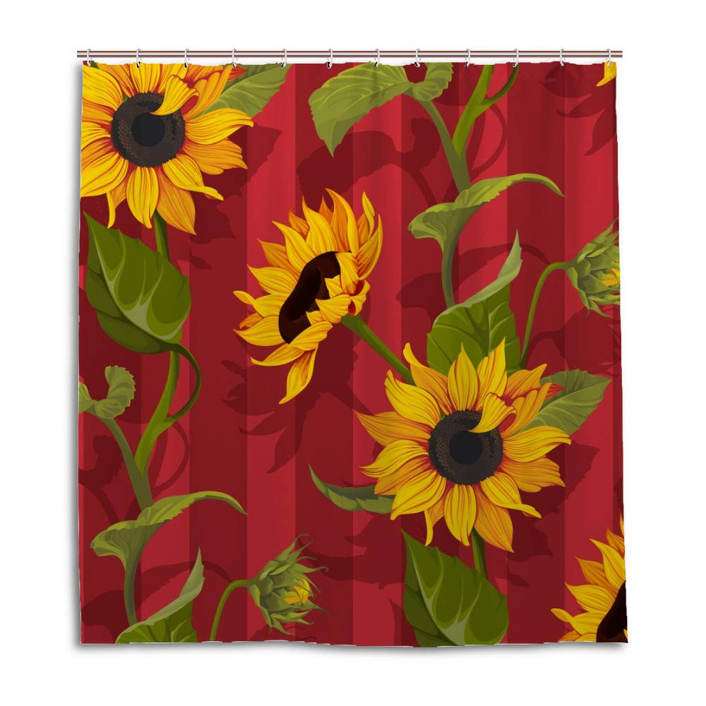 Rideau de douche polyester floral pour une salle de bain style champêtre