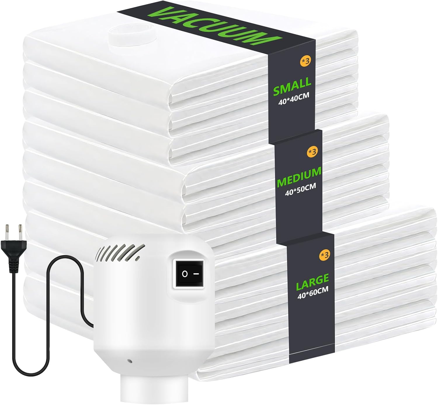 Sacchi Sottovuoto CKCLR Con Pompa Elettrica: Set 9 Pezzi