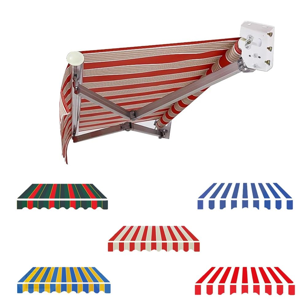 Toile de store banne rouge 500x350cm pour remplacer un tissu usé