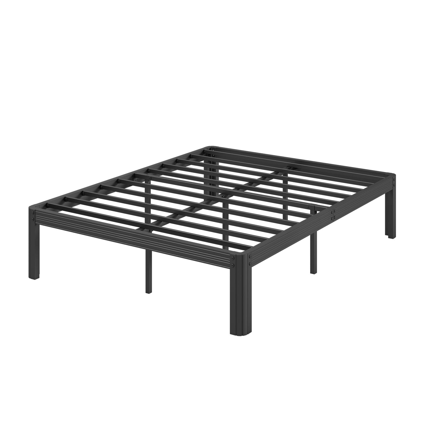 14 Inch High Metal Queen Bed Frame No Box Spring Needed, Platform Bed Frame Queen Size Heavy Duty, Easy Assembly, Noise Free, Sturdy, Reinforced