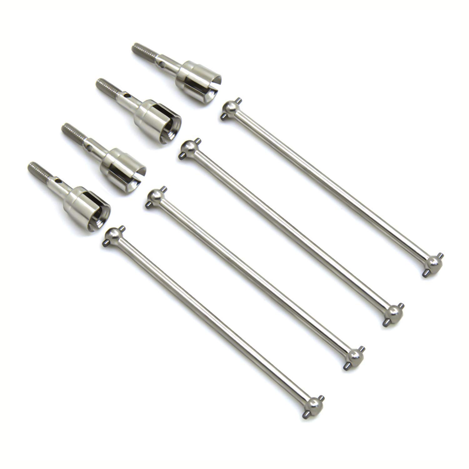 DYTWXG Sostituzione dell'albero di Trasmissione e dell'asse della Ruota in Acciaio dogbone 4 Pezzi per Parti di Automobili 1/10 RC, Argento
