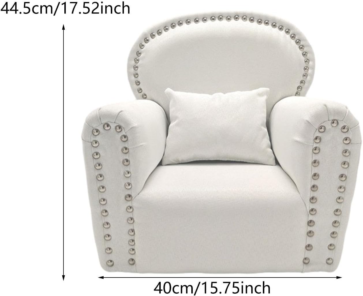 Perfk 写真撮影小道具新生児小さなソファ装飾小さなソファフォトスタジオポーズ小道具新生児撮影ソファベビー撮影小道具椅子, 白