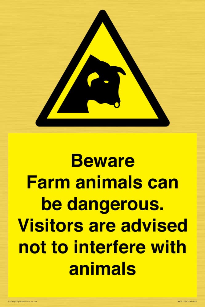 Beware Farm animals can be dangerous. Visitors are advised not to interfere with animals Sign - 2.