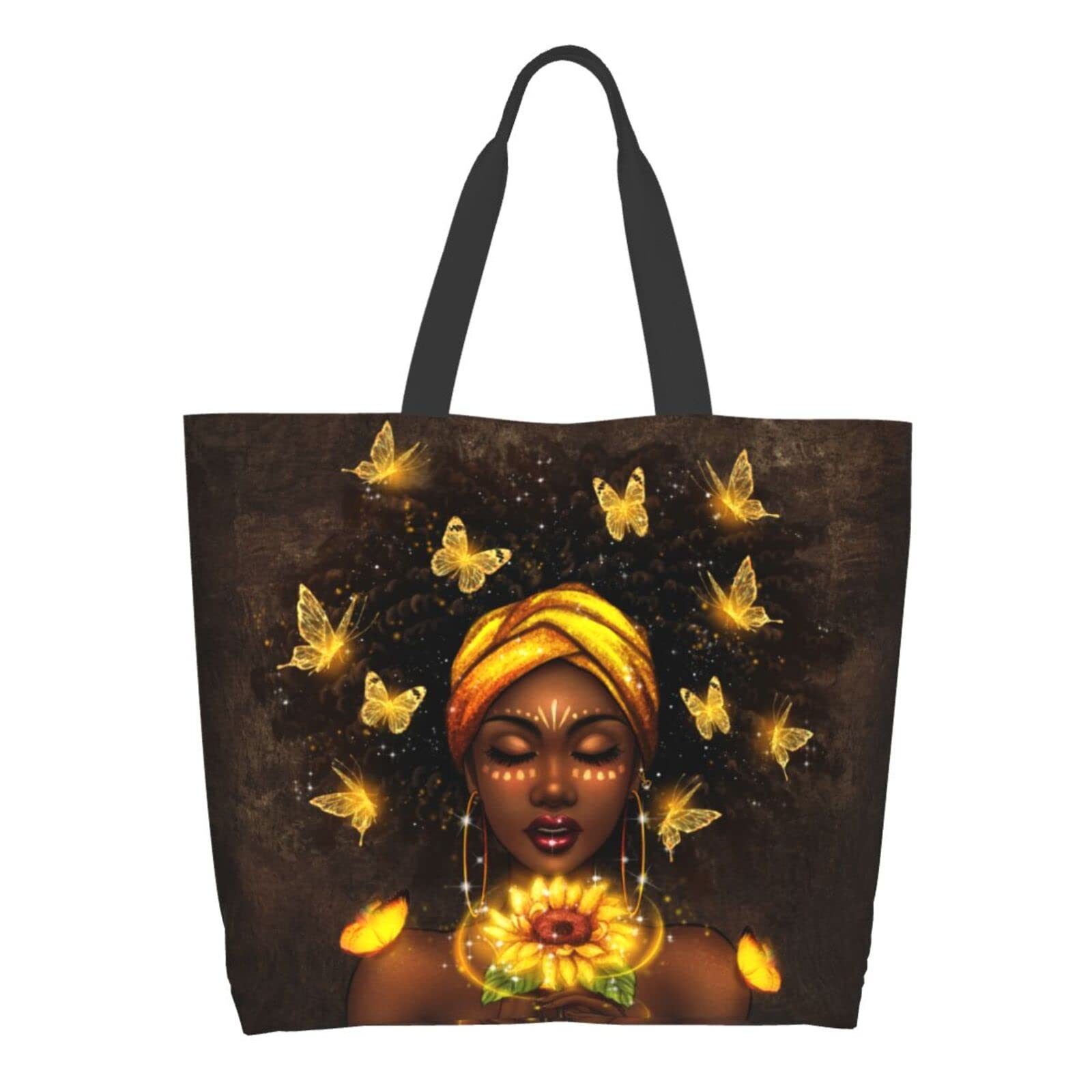 IAGM African American Women Tote Bag - Afro Black Art Shoulder Satchel Handbag - Waterproof