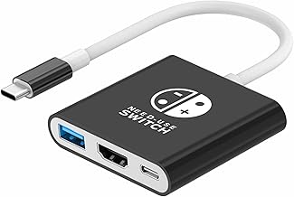 Switch Dock for Nintendo Switch & OLED, Switch Docking Station for TV, Nintendo Switch Base Accessories, Portable Switch Travel Dock, USB C to HDMI Adapter for Steam Deck/MacBook/Laptop, Black