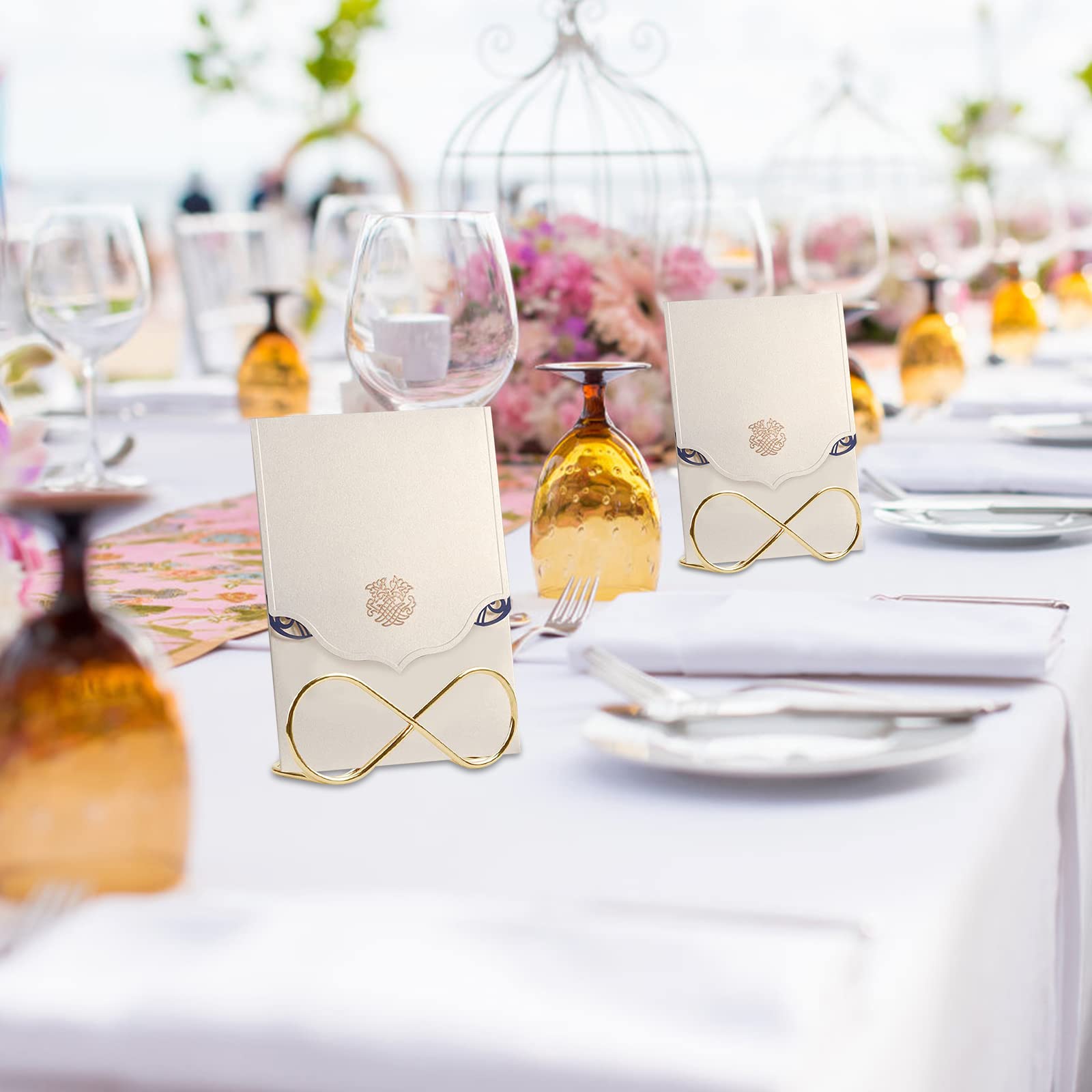 20 Porte-menus Mariage En Métal Doré - Supports De Table élégants Pour Cérémonie Et événements