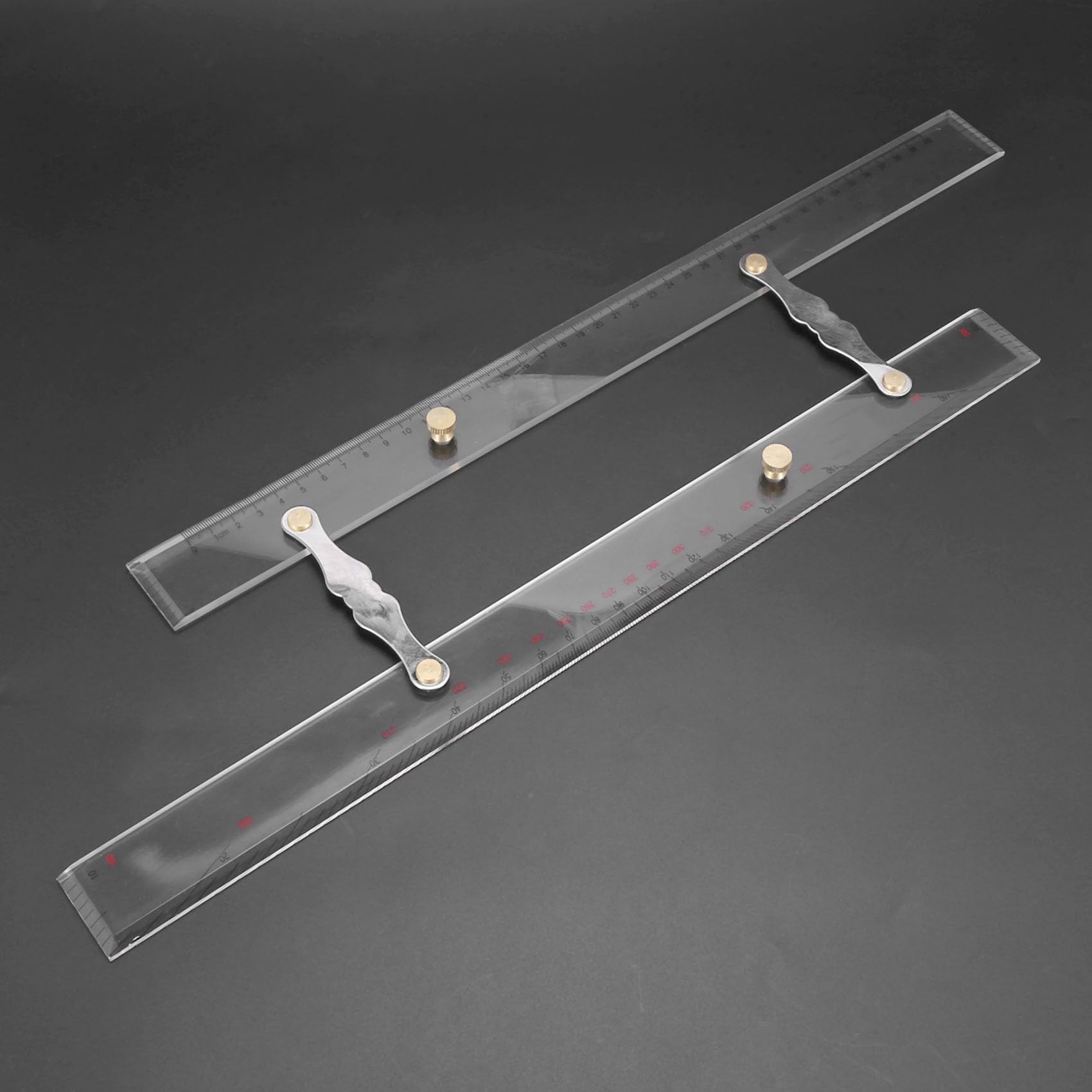 Lot de 4 règles marines parallèles - Règle parallèle - Points d'attribution - 450 mm