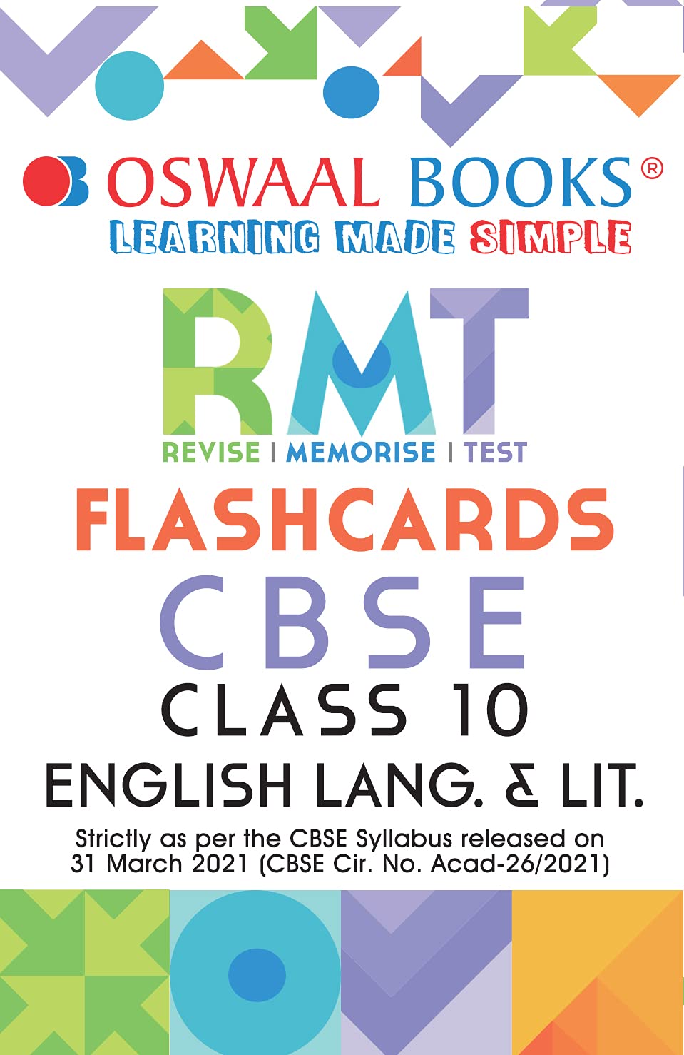 Oswaal CBSE RMT Lernkarten Klasse 10 Englisch (für 2024 Board-Prüfungen)