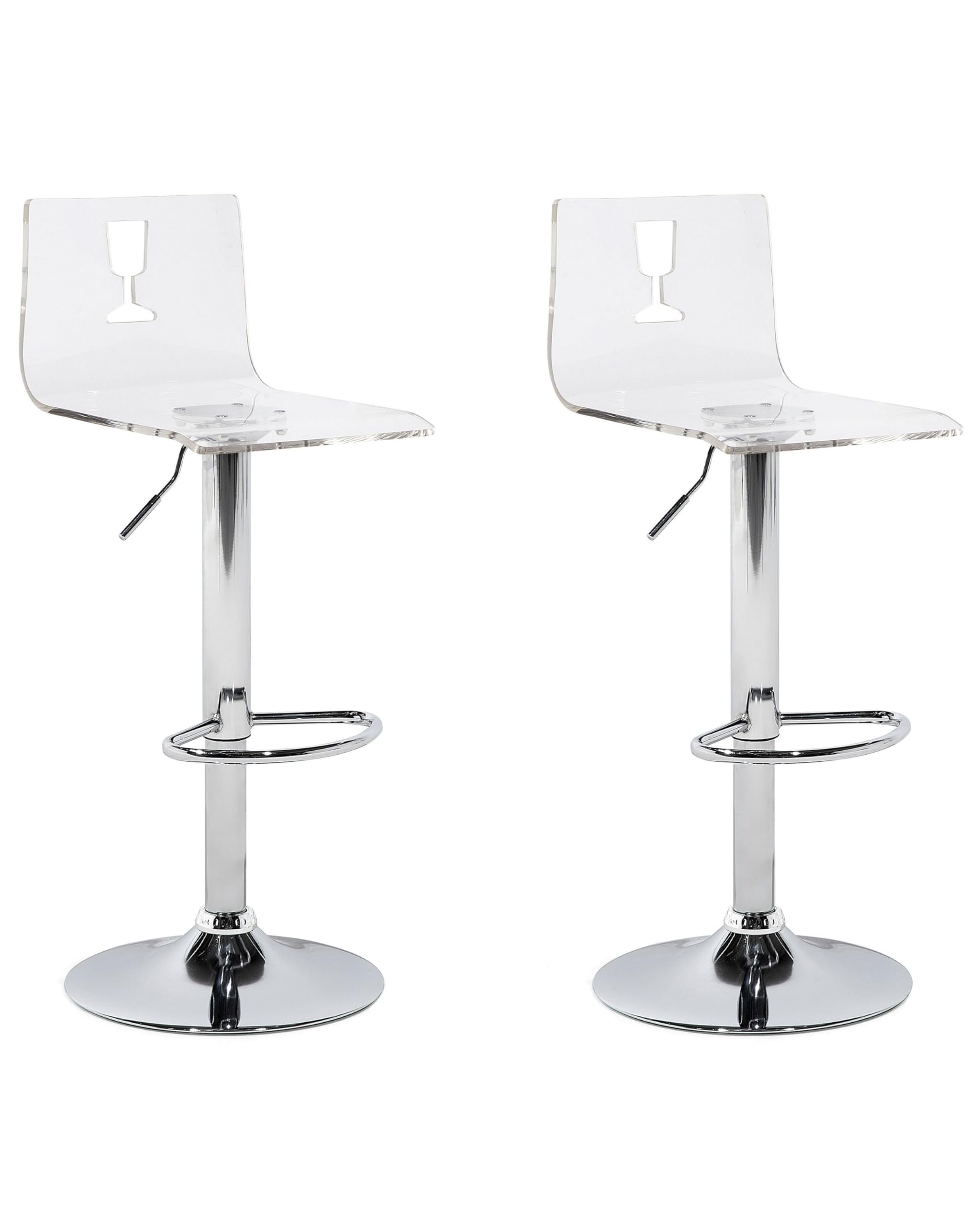 Tabourets de bar pivotants transparents pour îlot central de cuisine moderne