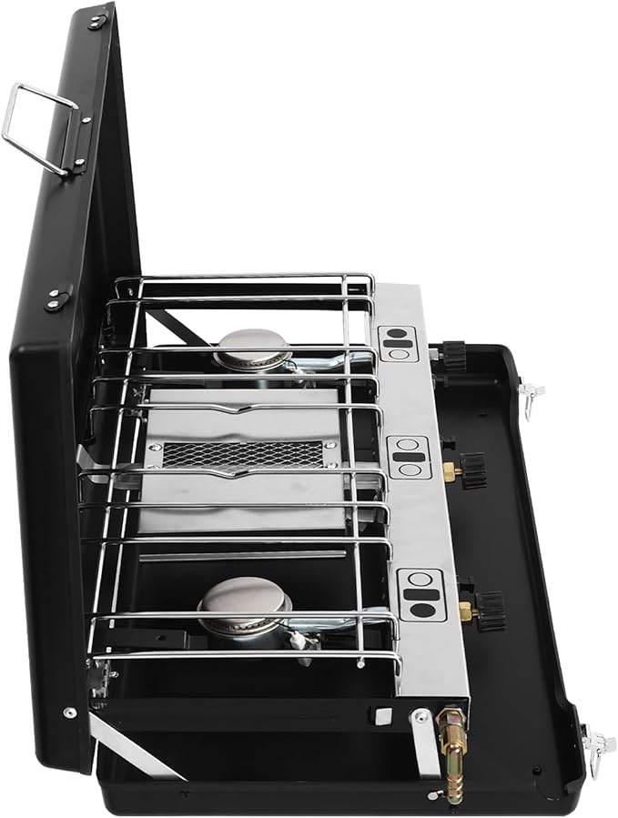 Estufa de Camping Portátil 3 Quemadores Rectangular Plegable miniatura 7