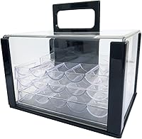 Vista 1 de Yuanhe Deluxe Acrylic Poker Chip Case Poker Chip Carrier(600 Chips Capacity)-With 6 Chip Racks/Chip Trays