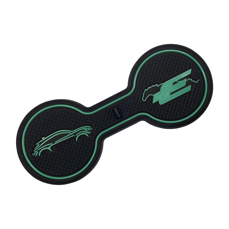 Tapete para Porta-Copos em Silicone LSAUTO Compatível com Ford Mustang Mach-E Verde 1 unidade
