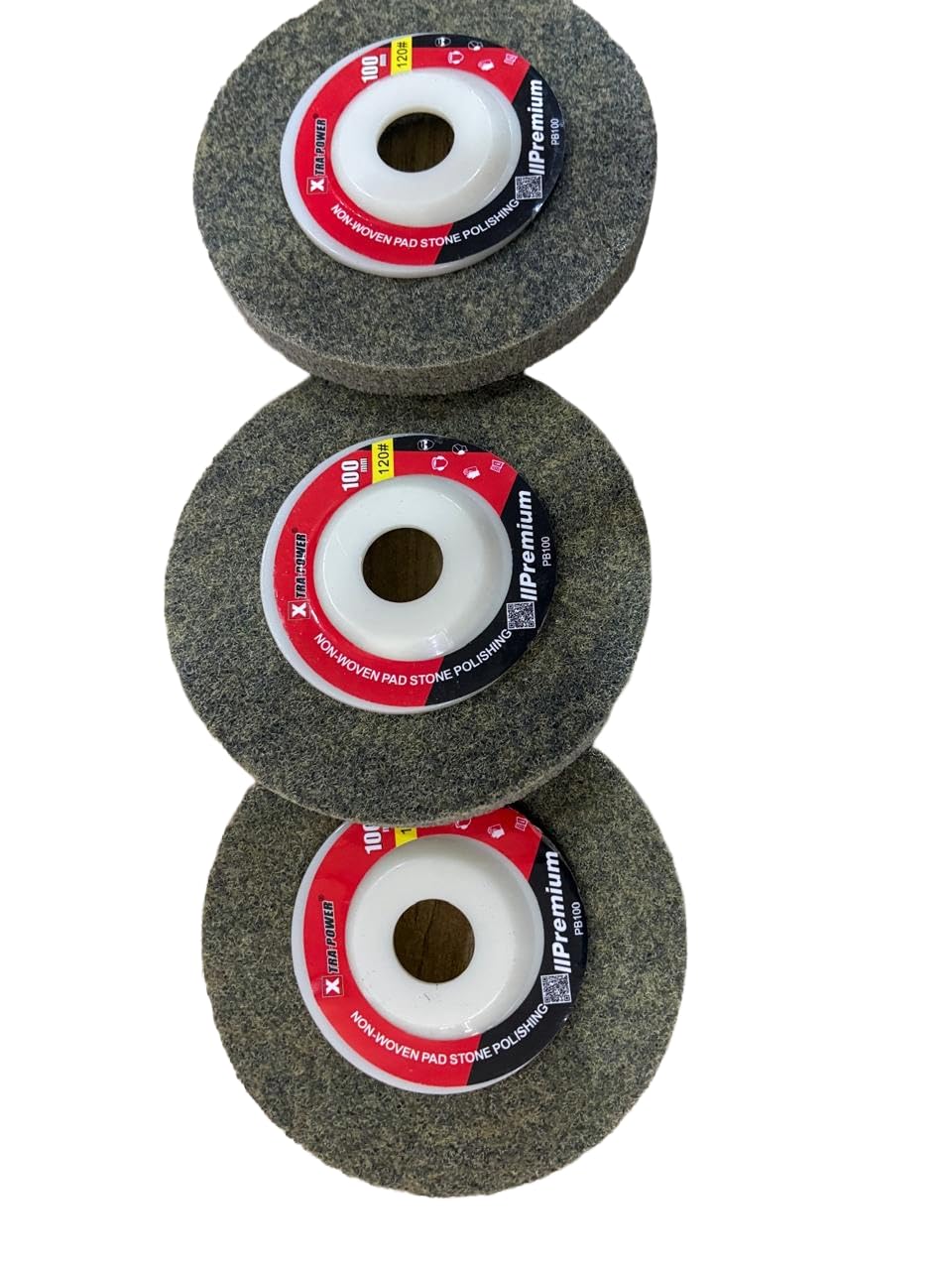 Stone Polishing Pads xtra power Grit-120 fine Non-Woven pad Set – 100mm Diamond Disc, Wet & Dry Use for Marble, Granite & Concrete pack of 3 (120 grit)-picture-36