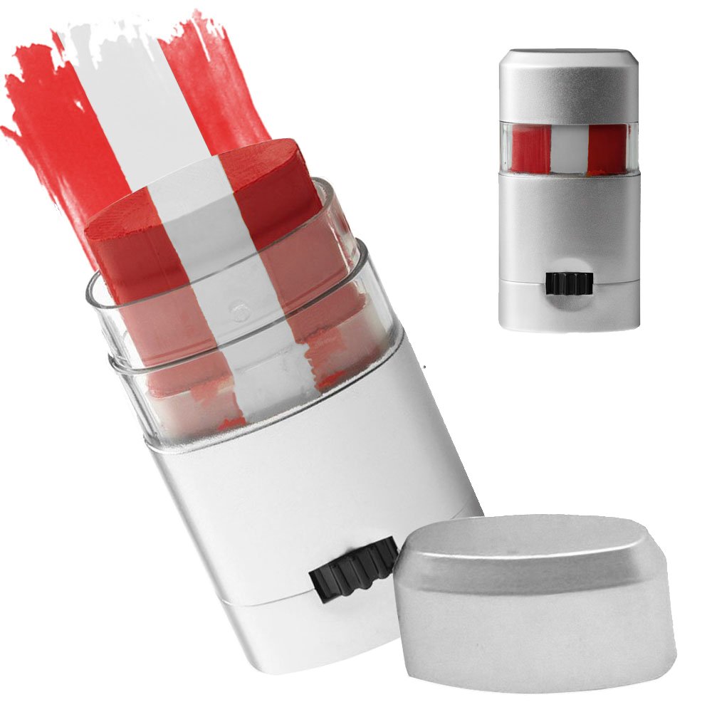 Taffstyle Österreich Fan Set 7 Teilig Fußball EM WM Fanartikel mit Fahne Autofahnen Spiegelüberzügen Fanbrille Schminkstift Hawaii Kette Armband