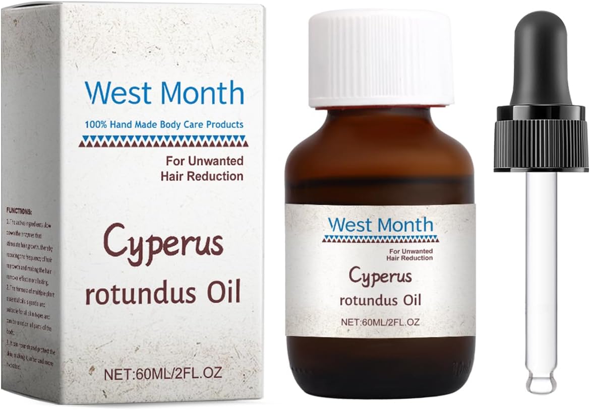 FOXGLOVE & CO Cyperus Rotundus Oil, Cyprus Oil Natural Nut Grass for Reducing Body Hair Growth, Smooth Skin & Hair Removal, Moisturizing & Soothing