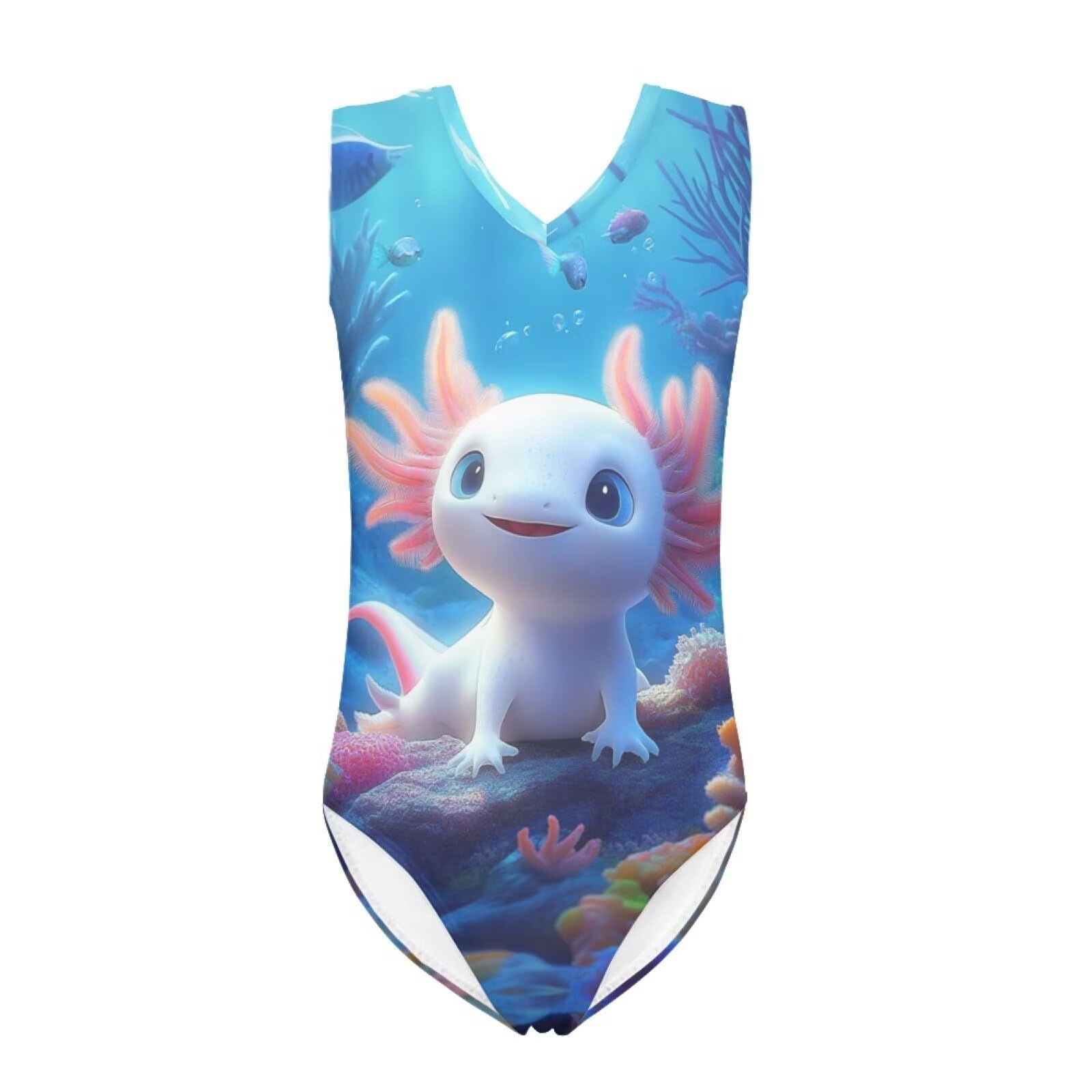 Girls Swimsuits Size 3-14 Kids Summer Sleeveless One Piece Bathing Suit Beach V-Neck