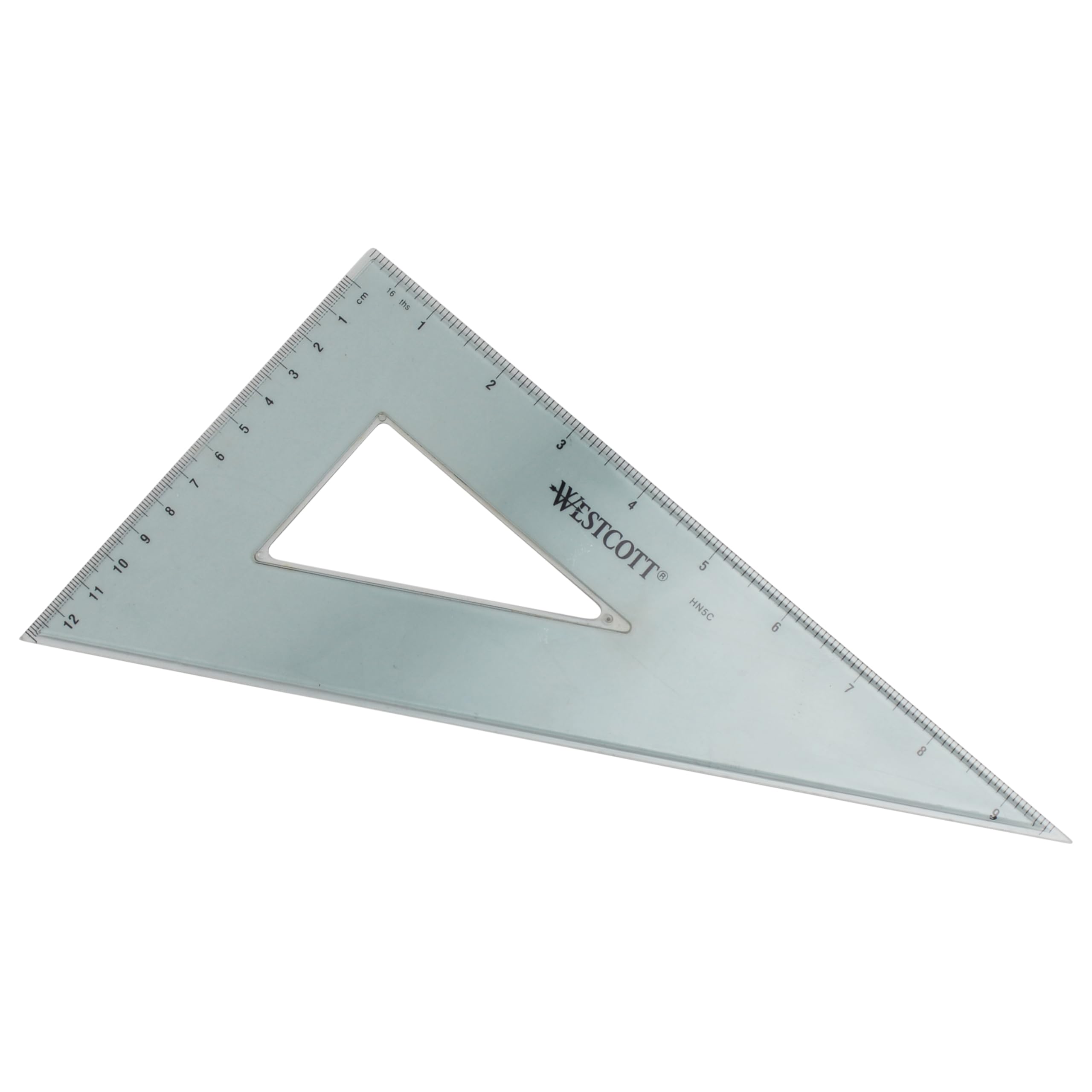 Westcott Dreiecks-Set, 25,4 cm, 30/60/90, transparentes Acryl mit Aussparung in der Mitte, 12er-Pack (KT-80)