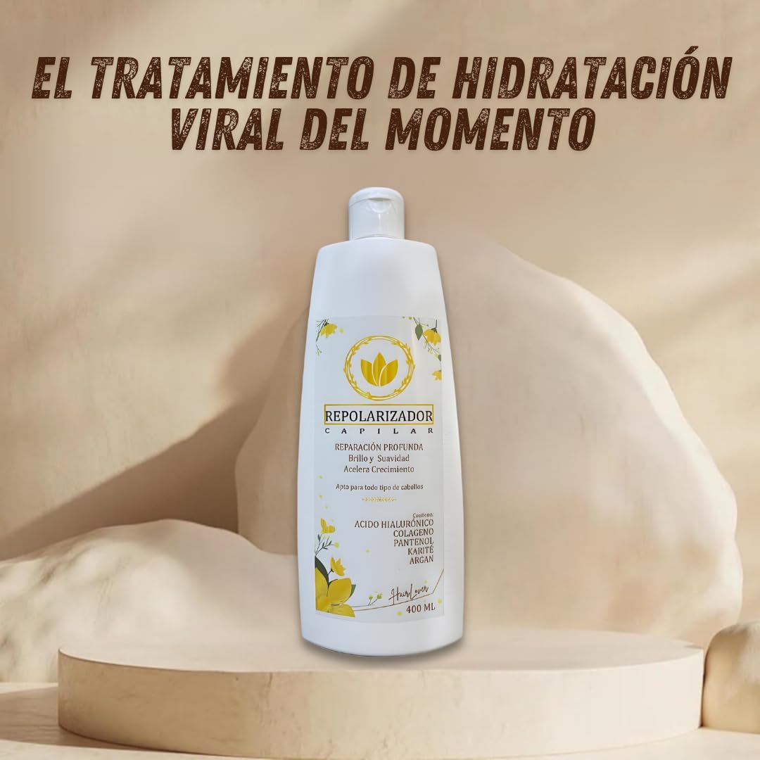 Repolarizador Capilar Antiencrespamiento para Cabello Dañado Seco Quebradizo con Ingredientes Hidratantes Nutritivos + Gorro Térmico 400 ml