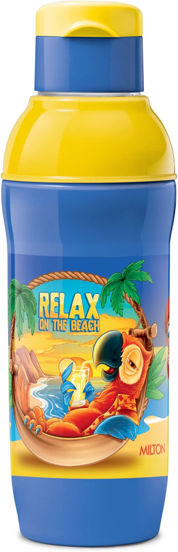 MILTON Kool Active 600 Plastic Insulated Water Bottle with Straw for Kids, 570 ml, Dark Blue | School Bottle | Picnic Bottle | Sipper Bottle | Leak Proof | BPA Free | Food Grade | Easy to Carry